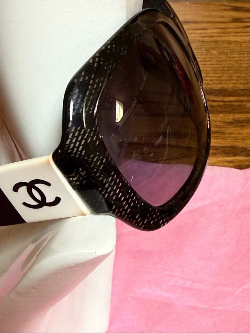 vintage Chanel Acetate CC Lace Effect Sunglasses (Model 5146).